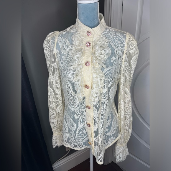 NWT ZIMMERMANN Lyrical Lace blouse Size 3 - Picture 2 of 7